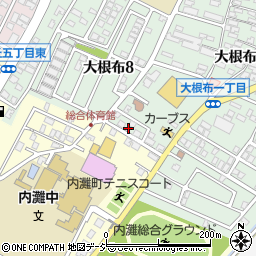 石川県河北郡内灘町大根布1丁目14周辺の地図