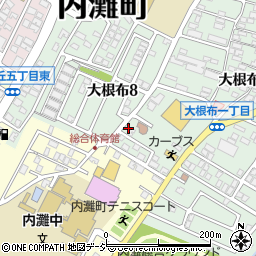 石川県河北郡内灘町大根布1丁目26周辺の地図