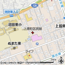 上原町区民館周辺の地図