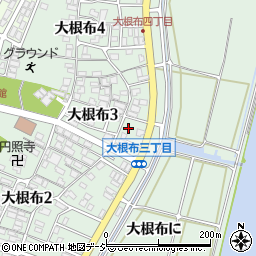 石川県河北郡内灘町大根布3丁目35周辺の地図