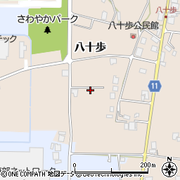 富山県砺波市八十歩周辺の地図