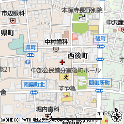 長野県長野市西後町周辺の地図