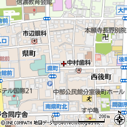 日本キリスト教団長野県町教会周辺の地図