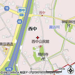 富山県小矢部市西中153周辺の地図