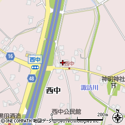 富山県小矢部市西中122周辺の地図