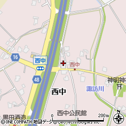 富山県小矢部市西中126周辺の地図