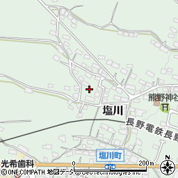 長野県須坂市塩川周辺の地図