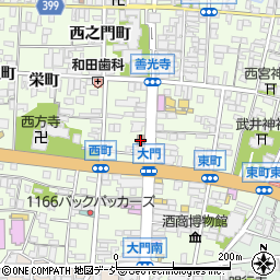 善光寺郵便局周辺の地図