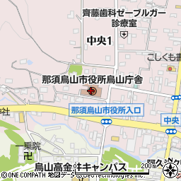 那須烏山市役所周辺の地図