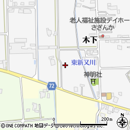 富山県砺波市木下周辺の地図