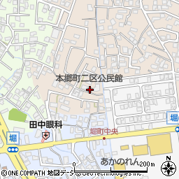 本郷町二区公民館周辺の地図