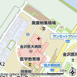 金沢医科大学病院周辺の地図