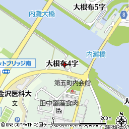 石川県河北郡内灘町大根布４字周辺の地図