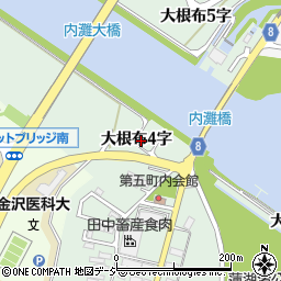 石川県内灘町（河北郡）大根布（４字）周辺の地図