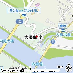 石川県内灘町（河北郡）大根布（５字）周辺の地図