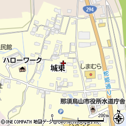 栃木県那須烏山市城東周辺の地図