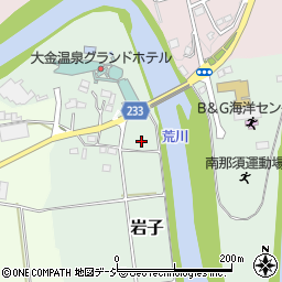 栃木県那須烏山市岩子周辺の地図