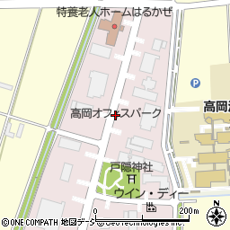 富山県高岡市オフィスパーク周辺の地図