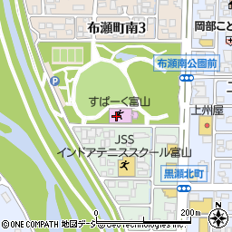 富山市役所　富山市屋内ゲートボール場・すぱーく富山周辺の地図