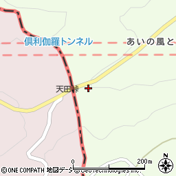 天田峠周辺の地図