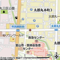 富山市民病院口周辺の地図