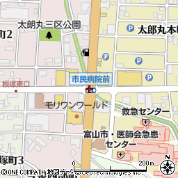 市民病院前周辺の地図