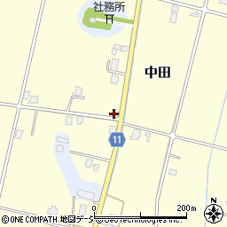 富山県高岡市中田周辺の地図