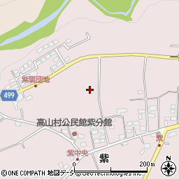 長野県上高井郡高山村紫周辺の地図