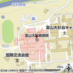 富山大学附属病院周辺の地図