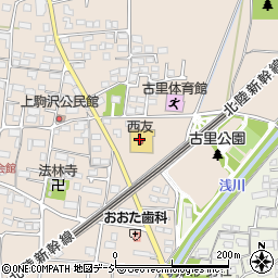 西友古里店周辺の地図