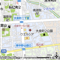 富山県富山市大泉町周辺の地図