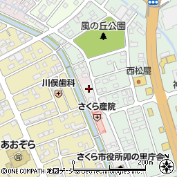 栃木県さくら市氏家2186周辺の地図