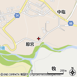長野県高山村（上高井郡）中山（原宮）周辺の地図