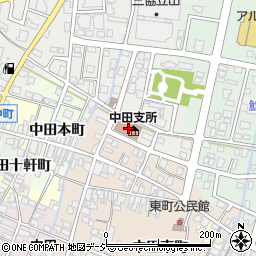 中田公民館周辺の地図