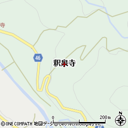 富山県上市町（中新川郡）釈泉寺周辺の地図