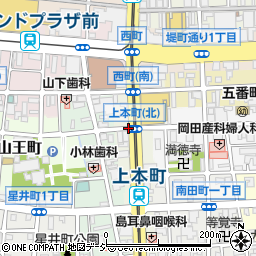 上本町北周辺の地図
