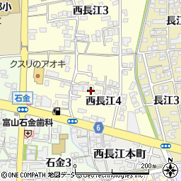 富山県富山市西長江4丁目周辺の地図