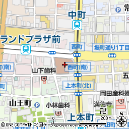 富山市ガラス美術館　展示室１－３周辺の地図