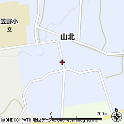 石川県津幡町（河北郡）山北（ル）周辺の地図
