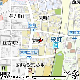 富山県富山市栄町周辺の地図