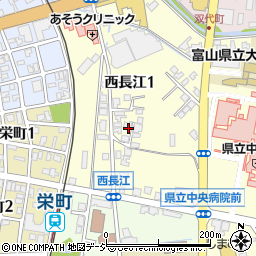 富山県富山市西長江1丁目9周辺の地図