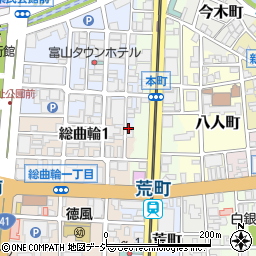 中野物産富山事務所　夜間周辺の地図