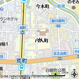 富山県富山市八人町周辺の地図