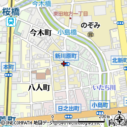 富山県富山市新川原町周辺の地図