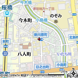 富山県富山市新川原町周辺の地図