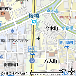 富山県富山市本町周辺の地図