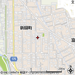 富山県富山市新園町周辺の地図