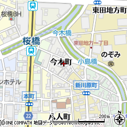 富山県富山市今木町周辺の地図