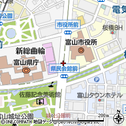 富山市役所前周辺の地図