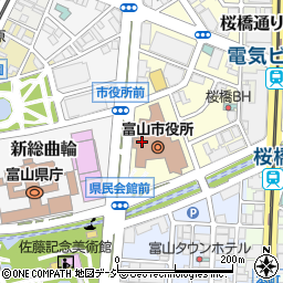 富山市役所活力都市創造部　中心市街地活性化推進課周辺の地図
